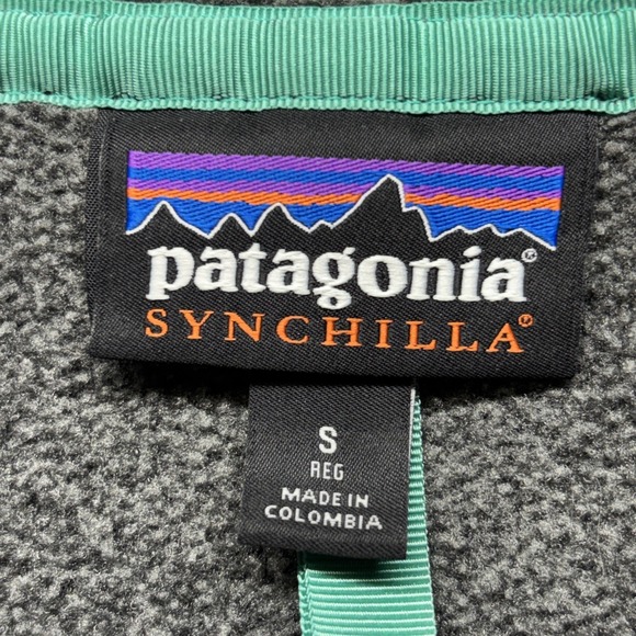 Patagonia Gray Synchilla Snap-T Fleece Long Sleeve Pullover Mens Jacket Size S - Picture 10 of 16